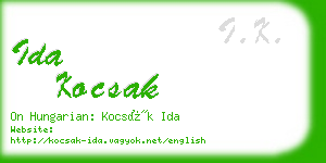 ida kocsak business card